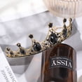 thumbnail image 4 of Tiara de cristal vintage para mujer, corona de diamantes de imitación, accesorios para el cabello de boda (negro), 4 of 5