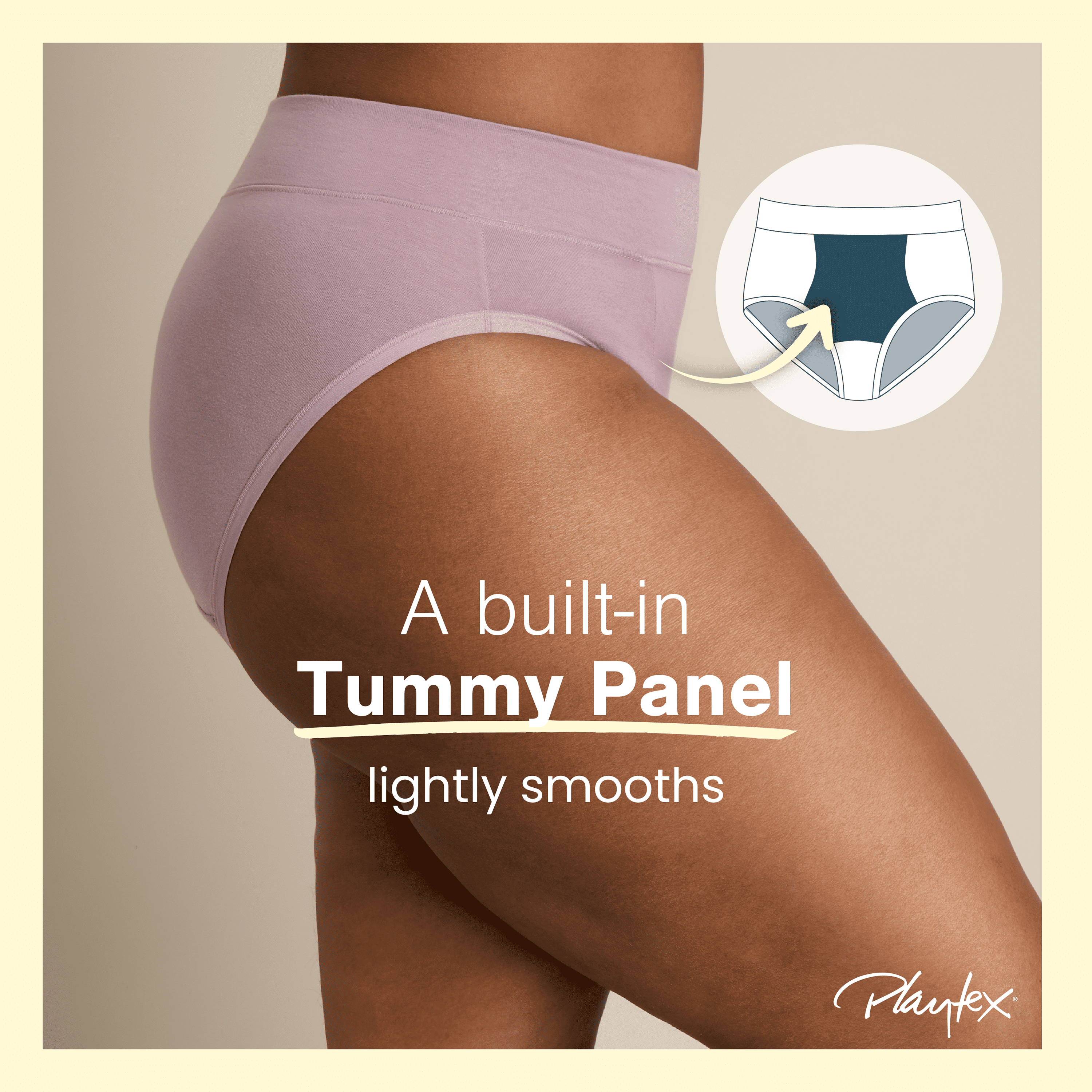 Playtex Women's Cotton Stretch Light Smoothing Underwear High-Leg Brief, 3-Pack