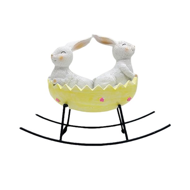 Inteprter Decoraciones de conejito de Pascua Centro de de Pascua duradero para una decoración de conejito versátil Organizado sin desorden Decoración Amarillo pálido