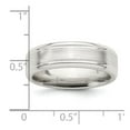 thumbnail image 2 of 925 Sterling Silver Beveled Edge 6mm Brushed Fancy Band Ring Size 8.5 Ring for Women and Men, 2 of 2