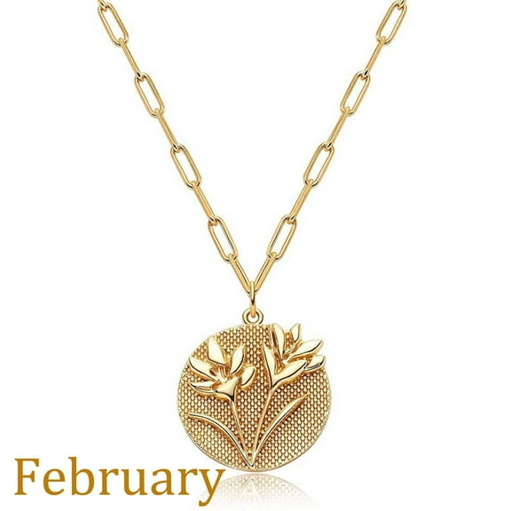 Birth Flower Necklace Fashion Exquisite Relief Flowers Necklace Jewelry From January to December