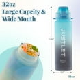 thumbnail image 4 of JUSTLET 32oz Sports Water Bottle with Motivational Time Marker & Leakproof Lid, Sky Blue, 4 of 9
