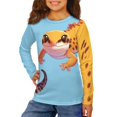 thumbnail image 4 of Psesaysky Leopard Lizard Boys Long Sleeve Shirts 2 Pack Soft Loose Tees for Kids 7-8 Years Beige Blue Round Neck Pullover Tops Winter Layering, 4 of 6