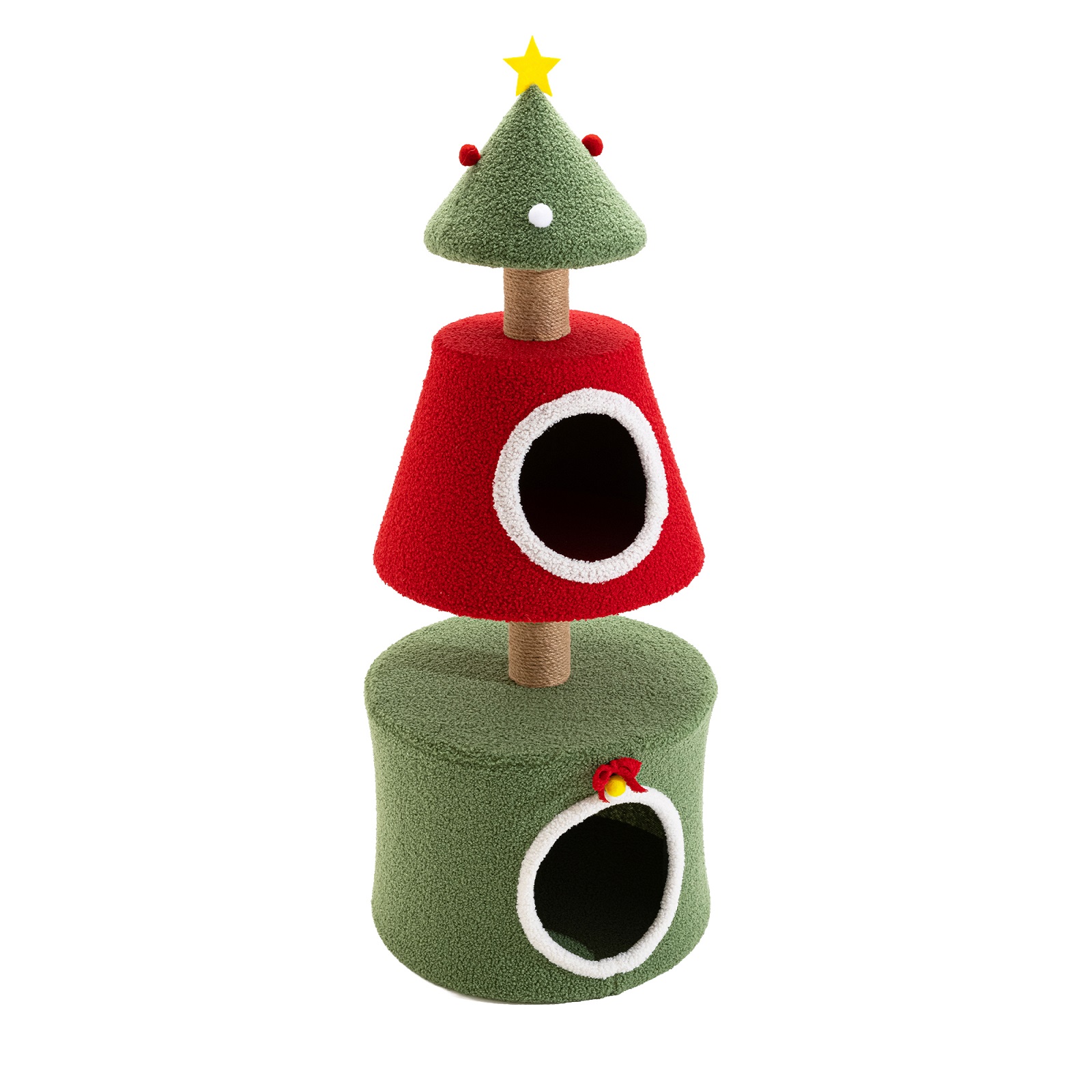 PERIMIDOME 40'' Cat Tree Tower with Scratching Post,Cat Condo for Indoor Cats,Christmas Tree Shaped