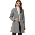 thumbnail image 1 of Abrigos largos de invierno con solapa con muesca y un solo pecho para mujer Gris Claro XL, 1 of 6