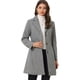 thumbnail image 1 of Abrigos largos de invierno con solapa con muesca y un solo pecho para mujer Gris Claro XL, 1 of 6