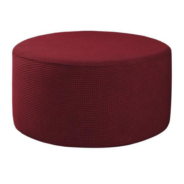2xRound Otomano Funda para Reposapiés Sunnimix Rojo Vino