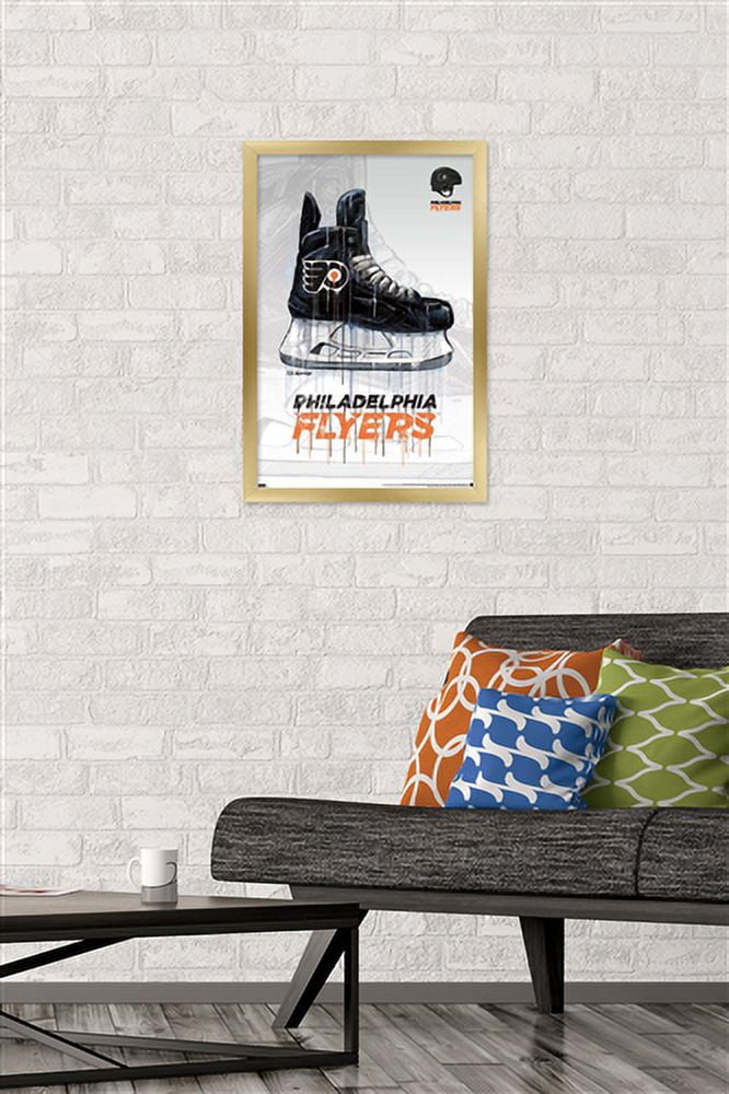 NHL Philadelphia Flyers - Drip Skate 21 Wall Poster, 14.725" x 22.375", Framed