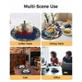 thumbnail image 2 of 15 Inch Round Placemats Set of 4, Christmas Blue Non Slip Heat Insulation PP Table Mats, Xmas Golden Snowflakes Winter Vintage Washable Place Mats for Kitchen Dining Party Table Decor, 2 of 7