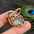 thumbnail image 4 of Natural Spiny Oyster Gemstone Handmade Copper Wire Wrap Ring Size 8.5, 4 of 4