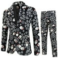 thumbnail image 2 of Men's Print Suit for Holiday Parties Stylish Printed Jacket and Trouser Set for Men Two-Piece Suit for Festive Celebrations, 2 of 9