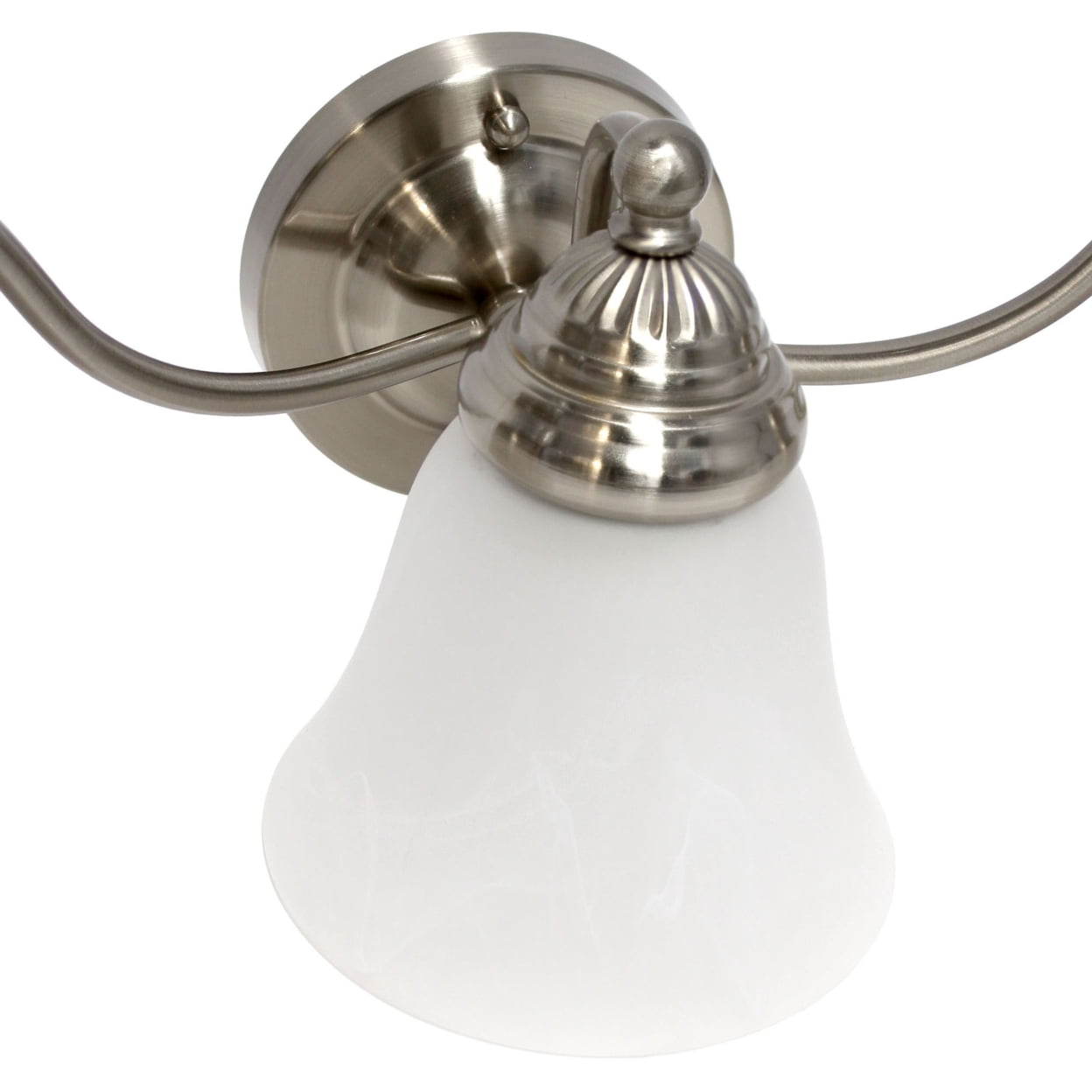 19.25" Classic 3 Light Winding Metal, Frosted Marble White Bell Shape Glass Shades Decorative Wall Mounted Vanity