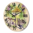 thumbnail image 3 of Designart 'Impression of Rustic Cottage In The Woods' Traditional Wood Wall Clock, 3 of 5