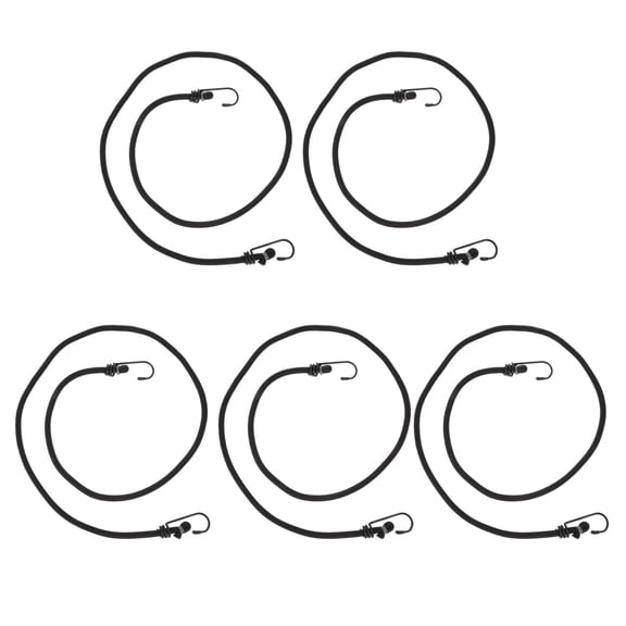 UPOUART 5pcs Cargo Tightening Rope Sturdy Hook Elastic Straps Black Rubber for Travel