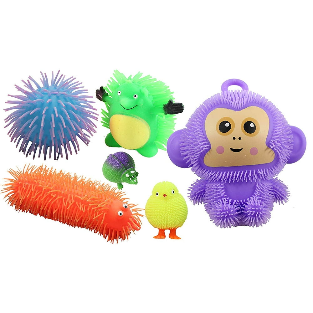 Light Up Puffer Ball Toy Variety Pack of 6 Value Pack Squishy