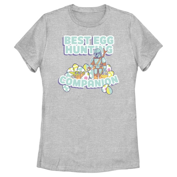 Women's Star Wars: The Mandalorian Best Egg Hunt Duo  Graphic Tee Athletic Heather 2X Large