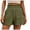 Army Green, variant on WAYUTE Womens Shorts Double Layered Pleats Hem Straight Leg Casual Pants High Waist Sports Loose Shorts Casual Fashion Pants