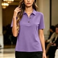 thumbnail image 6 of TGSLY Women's Work Golf Shirts Soft Breathable Collared Short Sleeve Tops Relaxed Dressy Casual Half Button Down Solid Color Blouses XXL, 6 of 7