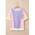 thumbnail image 6 of Women's Purple Color Block Oversized Half Sleeve T-Shirt with Pocket | [ZhiHiMeRi] | (US 12-14)L, 6 of 12