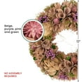 thumbnail image 6 of Northlight 12" Purple and Beige Wooden Floral Spring Wreath with Preserved Artichoke, 6 of 6
