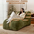 thumbnail image 2 of Aukfa Chaise Lounge, Bean Bag Sofa for Stretching, Relaxation, High Density Foam Recliner, Olive, 2 of 8