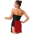 thumbnail image 2 of iiniim Women's Figure Ice Skating Dress Shiny Rhinestones Halter Lyrical Ballet Dancewear Red XXL, 2 of 7