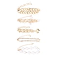 thumbnail image 4 of Juego de pulsera elegante de 5 uds Bling Bling pulsera de Hip Hop ajustable aleación de corazón de perlas imitación doradas, 4 of 14