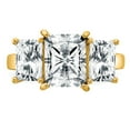 thumbnail image 5 of 14k Yellow Gold Octagon Radiant Three Stone Engagement Ring Moissanite Size 5.5, 5 of 7