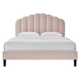 thumbnail image 6 of Platform Bed Frame, Full Size, Pink, Velvet, Modern Contemporary, Bedroom Master Guest Suite Room, 6 of 10