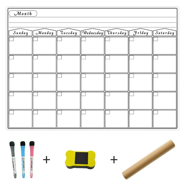 Bangcool Ensemble de Calendrier Tableau Blanc Magnétique 11 x 16 Po Calendrier de Réfrigérateur Planificateur Effaçable à Sec