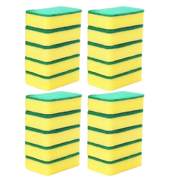​20-Pack Heavy Duty Kitchen Sponges - Non-Scratch Scouring Pads with Double Sides (11x7cm, Individually Wrapped) for Dishes, Bathroom & Car​​