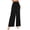 Black, variant on Women Linen Palazzo Pants Summer Boho Wide Leg High Waist Casual Lounge Pant Travel Vacation Outfits Denim Blue M