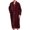 Burgundy, variant on Men's Flannel Robe Long Sleeve Winter Thick Long BathrobeZip Up House Coat Fuzzy Zipper V Neck Fleece Sleepwear Navy Large
