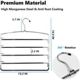 thumbnail image 2 of 2 Pack Pants Hangers Space Saving, 5 Layer Tiered Non-Slip Stainless Steel Pants Hangers, Multi-Tier Pants Organizer Hangers, Swing Arm Space Saver Pants Hangers for Jeans Trousers, 2 of 7