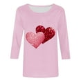 thumbnail image 4 of Fjofpr Valentine Clothes Women 3/4 Length Sleeve Women's Shirts on 2025 New Year Women's Casual Printed Round Neck Three Quarter Sleeve 3/4 Sleeve T-shirt Top, 4 of 4