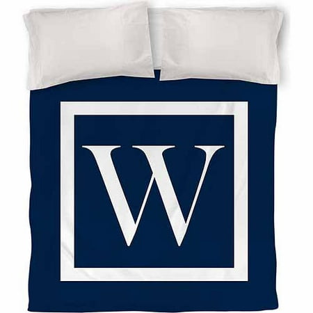 IDG Classic Block Monogram Duvet Cover, Blue