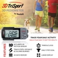 thumbnail image 2 of 3DTriSport Walking 3D Pedometer with Clip and Strap, Free eBook | 30 Days Memory, Accurate Step Counter, Walking Distance Miles/Km, Calorie Counter, Daily Target Monitor, Exercise Time (Grey/Black), 2 of 4