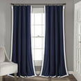 thumbnail image 4 of Lush Decor Rosalie Faux Linen Delicate Lace Edge Solid Color 3" Rod Pocket Light Filtering Window Curtain Panel, Ivory, 95"L x 54"W, Set of 2, 4 of 11