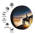 thumbnail image 4 of Goofa Azure Sky Western Desert Cowboy Pattern Universal Tire Cover for Jeep, SUV, Truck, and Trailer – Waterproof, UV-Resistant,Easy to Install, Fits 14"-17" Tires-15 inch, 4 of 6