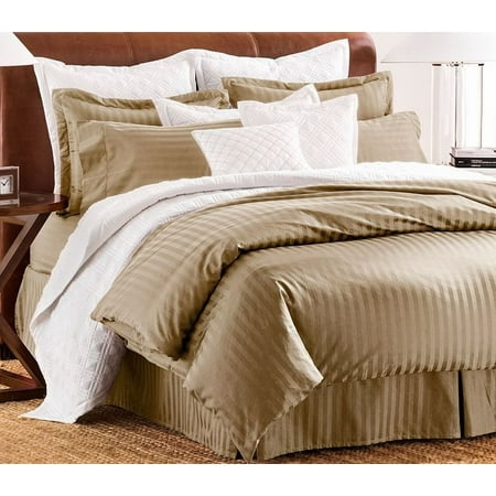 Chaps Home Damask Stripe King Oatmeal Comforter Set With Shams