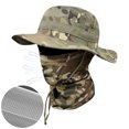 thumbnail image 4 of Camuflaje Pesca Ancho Ancha Balaclava Set Hombres Al Aire Libre Sunshade Boonie Taple (CP), 4 of 9