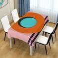 thumbnail image 3 of Yayeee Tablecloths for Rectangular Tables 60 x 60 inch Party Table Cover, Orange Circle, 3 of 6