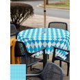 thumbnail image 5 of Outdoor Tablecloth with Umbrella Hole for Patio/Picnic/Party/Camping, Sky Blue Plaid Waterproof Table Cloth Square Cover Washable, Modern Minimalist Gingham Checkered (54"x 54"), 5 of 8