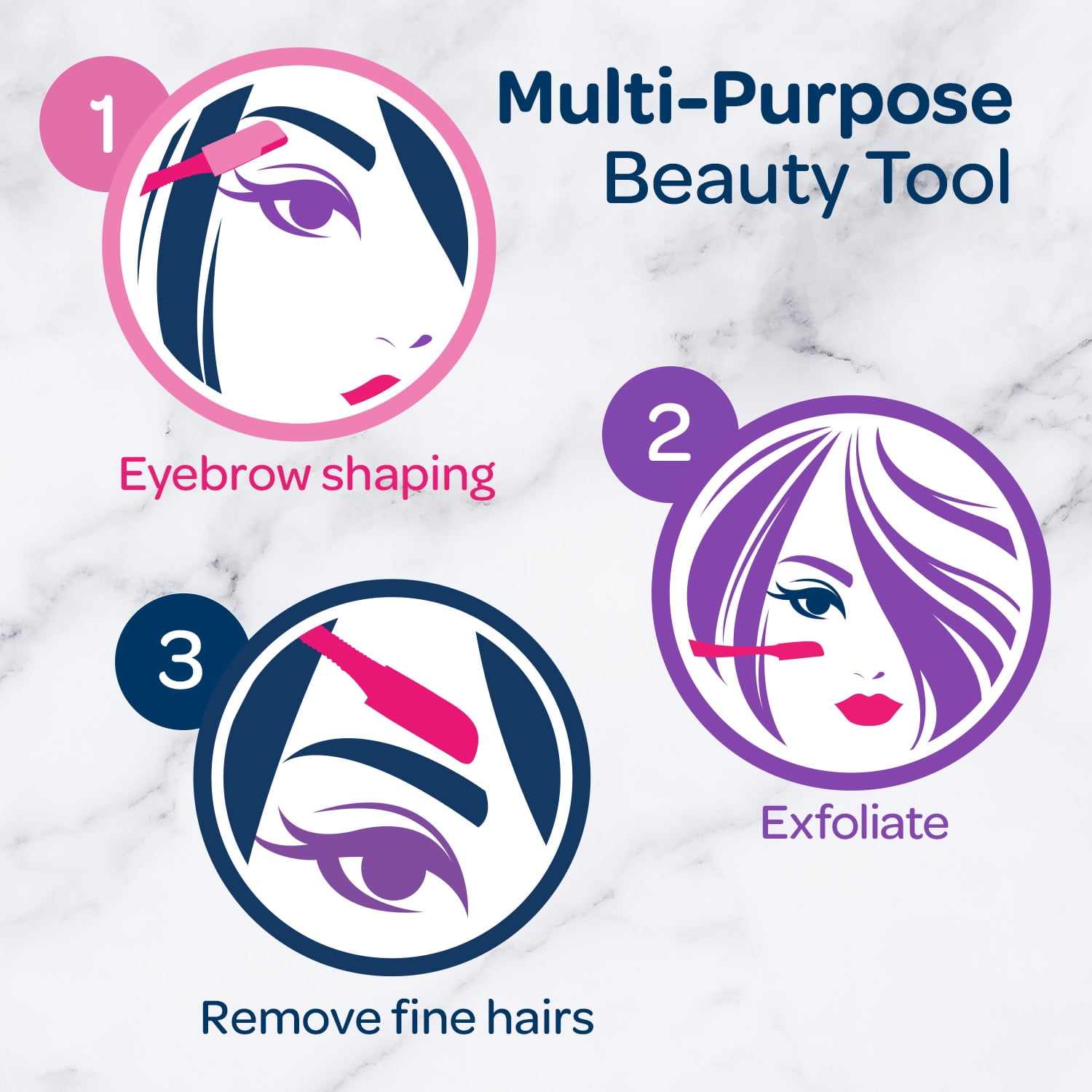 Schick Hydro Silk Touch-up Multipurpose Exfoliating Face Razor and Eyebrow Shaper with Precision Cover, 9 Ct