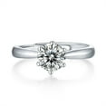 thumbnail image 2 of 2ct Round Cut Moissanite Wedding Ring 14k White Gold Finish Silver, 2 of 3