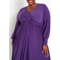 thumbnail image 3 of ELOQUII Women's Plus Size Knot Front Pleated Skirt Dress, 3 of 3