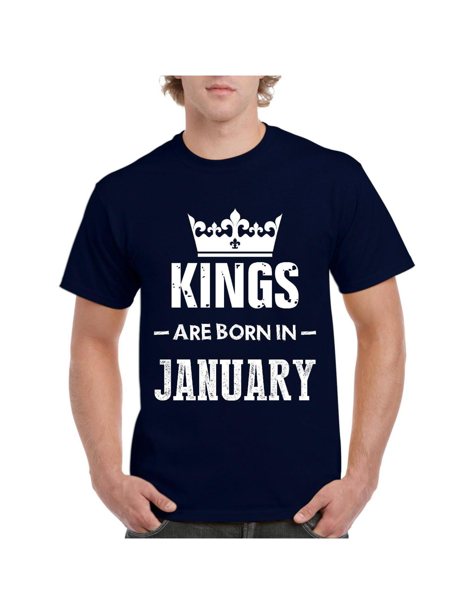 S-4XL gift for him Best Birthday shirt Kings Are Born in January Men's T-shirt