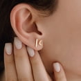 thumbnail image 6 of Gelin Bar Stud Earrings in 14K Solid Gold for Women, 6 of 7