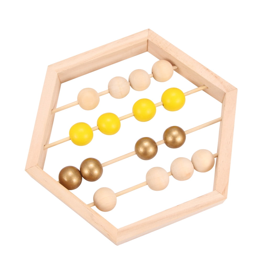 Houkiper Wooden Hexagon Abacus Beads Teaching Aids For Toddlers