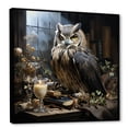 thumbnail image 2 of Designart "Renaissance Owl in Brown Thoughts III" Animals Framed Wall Art - Traditional Brown Owl Entryway Framed Wall Art Print, 2 of 6